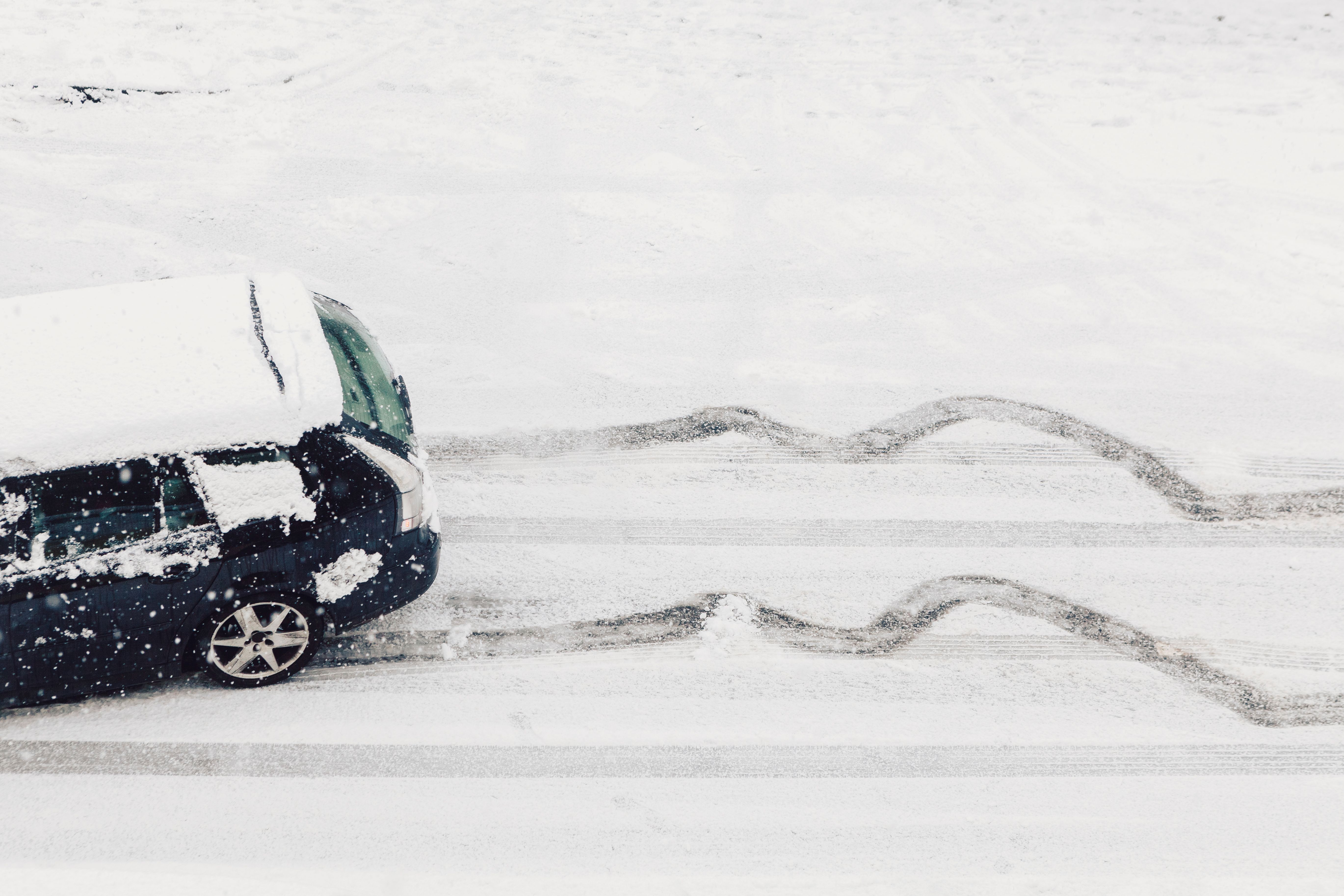 snowy car